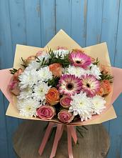 Букет цветов из:  Розы, Герберы и Хризантемы в Покойном