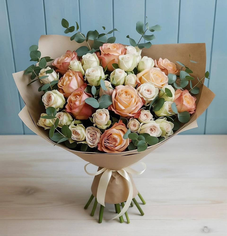 Букет цветов из: Альстромерии и Розы в Покойном