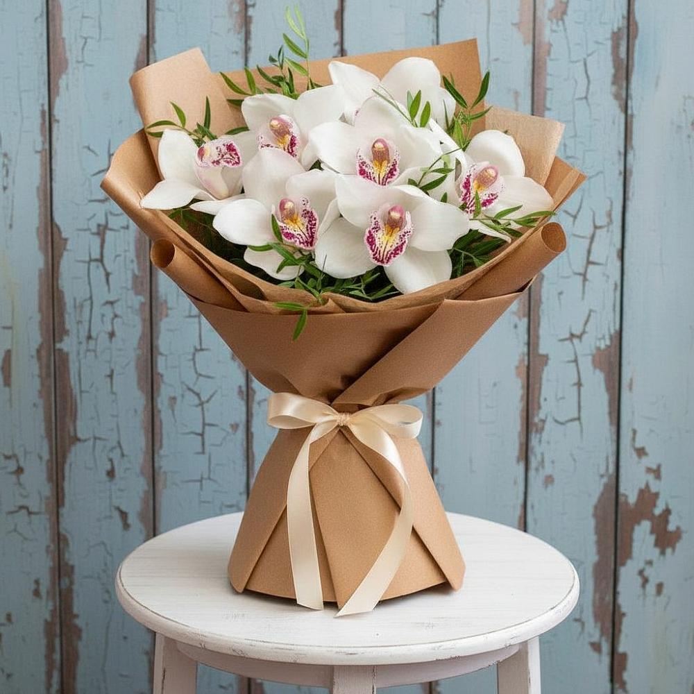 Букет цветов из: Орхидеи и Розы в Покойном