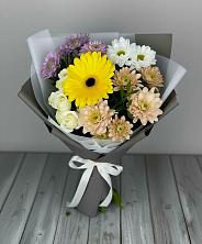 Букет цветов из:  Розы, Герберы и Хризантемы в Покойном