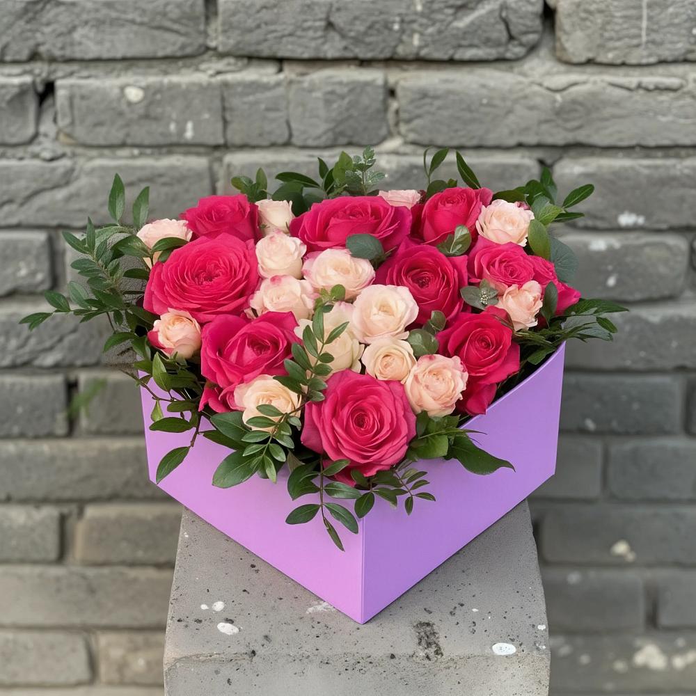 Цветочная композиция из Розы в коробке в Покойном