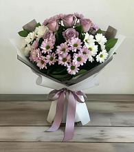 Букет цветов из:  Хризантемы и Розы в Покойном