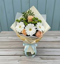 Букет цветов из:  Герберы, Розы и Хризантемы в Покойном