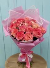 Букет 15 Розовых роз Равель в Покойном