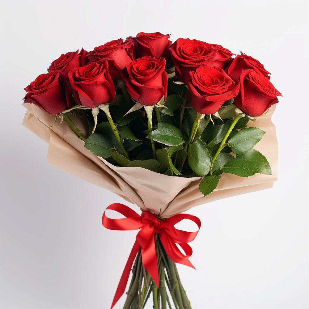 Букет 11 Красных роз Эдлесс Лав в Покойном